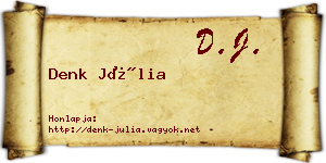 Denk Júlia névjegykártya